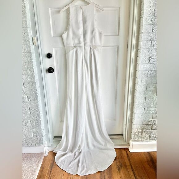 Nwt Anthropologie Sachin & Babi Isla cutout satin ivory white lace wedding gown - Picture 11 of 13